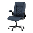 Kancelářské křeslo, houpací mechanismus, modrá ekokůže, KA-Y344 BLUE