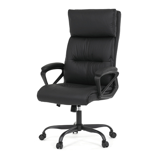 Kancelářské křeslo, houpací mechanismus, černá ekokůže, KA-Y346 BK