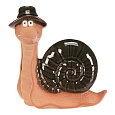 Šnek - keramická figurka, vel. L, zelená ulita