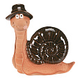 Šnek - keramická figurka, vel. XS, zelená ulita