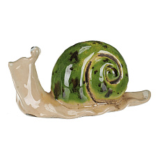 Šnek - keramická figurka, zelená, cena za 1 ks
