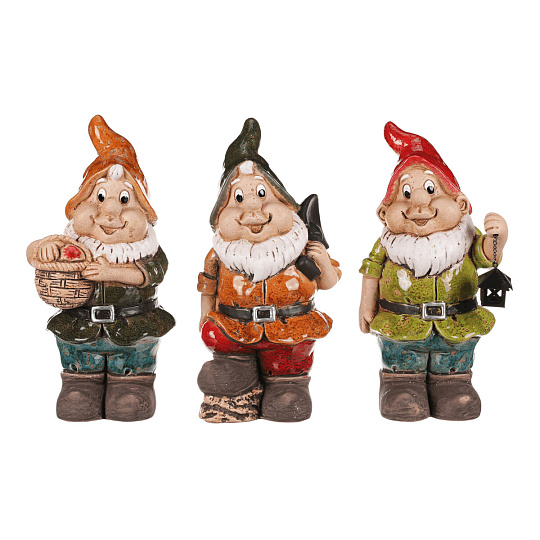 Trpaslík - keramická figurka, vel. L, mix 3 druhů, cena za 1 ks
