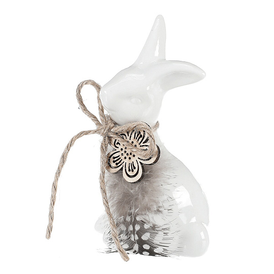 Zajíc - keramická figurka, malá, barva bílá Zajíc - keramická figurka, malá, barva bílá