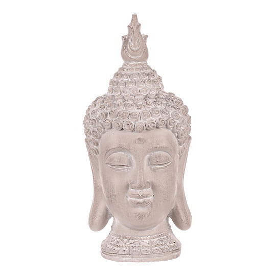 Buddha - hlava z polyresinu, barva šedá Buddha - hlava z polyresinu, barva šedá