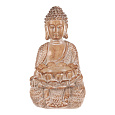 Buddha - polyresin, místo na čajovou/LED svíčku, sv. hnědý