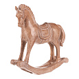 Koník houpací - 19 cm, polyresin, imitace dřeva