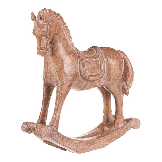 Koník houpací - 19 cm, polyresin, imitace dřeva Koník houpací - 19 cm, polyresin, imitace dřeva