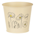 Obal kovový - motiv kvetoucího máku, žlutý