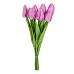Tulipán - umělá kytice, 7 květů, barva fialová