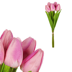 Tulipán - umělá kytice, 7 květů, barva fialová Tulipán - umělá kytice, 7 květů, barva fialová
