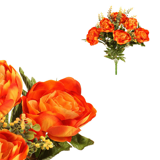 Pivoňka - umělá kytice, barva oranžová
