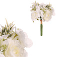 Růže a gypsophila - umělá kytice, barva bílá