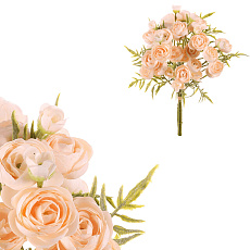 Ranunculus - umělá kytice, drobné květy, meruňkový Ranunculus - umělá kytice, drobné květy, meruňkový