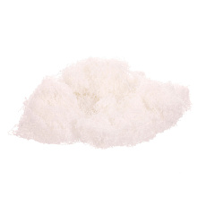 Mech - umělá přízdoba, bílá, cena za balení (cca 100 g)
