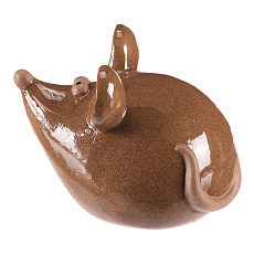 Myš - keramická figurka, vel. M, barva hnědá