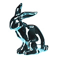 Zajíc - figurka z porcelánu, vysoký lesk, vel. L, barva modrá