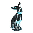 Zajíc - figurka z porcelánu, vysoký lesk, vel. S, barva modrá