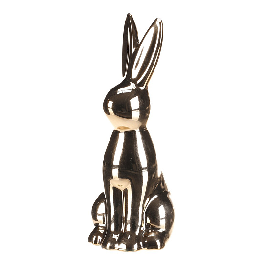 Zajíc - porcelánová figurka, vel. S, vysoký lesk, barva zlatá