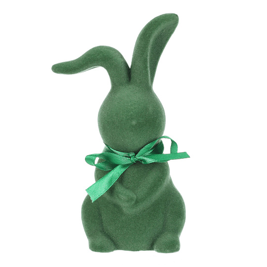Zajíc - keramická figurka, semišový povrch, vel. M, zelená