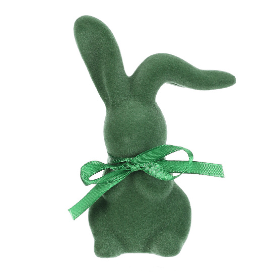 Zajíc - keramická figurka, semišový povrch, vel. S, zelená