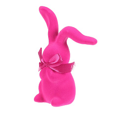 Zajíc - keramická figurka, semišový povrch, vel. S, růžová