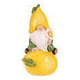 Trpaslík citrónový - keramická fugurka, sedící, barva žlutá