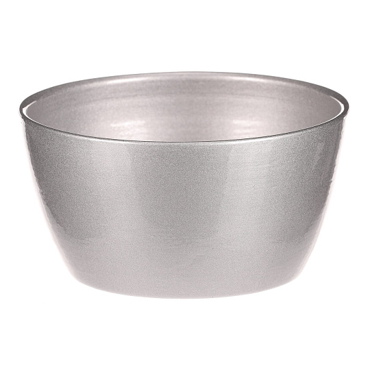 Obal na květiny - terakota, pr. 15 cm, barva stříbrná Obal na květiny - terakota, pr. 15 cm, barva stříbrná