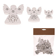 Anděl - dřevo, mix 3 vel., bílá b., cena za balení (18 ks)