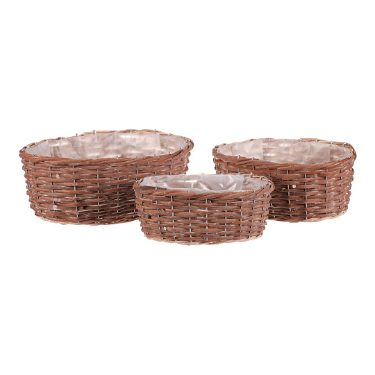 Obal proutěný - oválný, přírodní, cena za sadu 3 ks