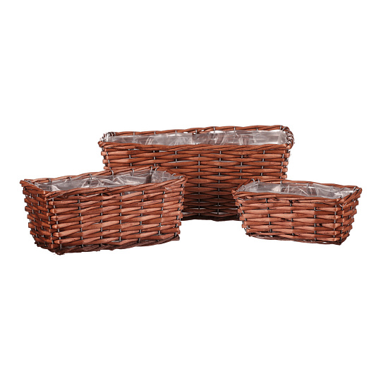 Truhlík proutěný - hranatý, světle hnědý, cena za sadu 3 ks Truhlík proutěný - hranatý, světle hnědý, cena za sadu 3 ks