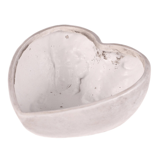 Obal květinový pietní - srdce, polyresin, šedý Obal květinový pietní - srdce, polyresin, šedý