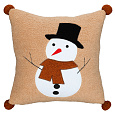 Polštář s výplní - se sněhulákem, 100% polyester, 45 x 45 cm