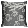 Polštář s výplní - šedý vánoční motiv, 100% polyester, 45 x 45 cm