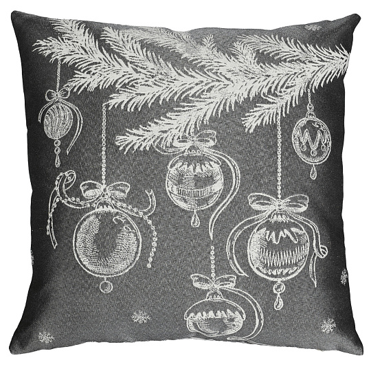 Polštář s výplní - šedý vánoční motiv, 100% polyester, 45 x 45 cm Polštář s výplní - šedý vánoční motiv, 100% polyester, 45 x 45 cm