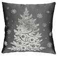 Polštář s výplní - šedý vánoční motiv, 100% polyester, 45 x 45 cm