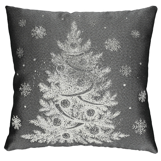 Polštář s výplní - šedý vánoční motiv, 100% polyester, 45 x 45 cm Polštář s výplní - šedý vánoční motiv, 100% polyester, 45 x 45 cm