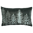 Polštář s výplní - zasněžené stromy, polyester a bavlna, 50 x 30 cm