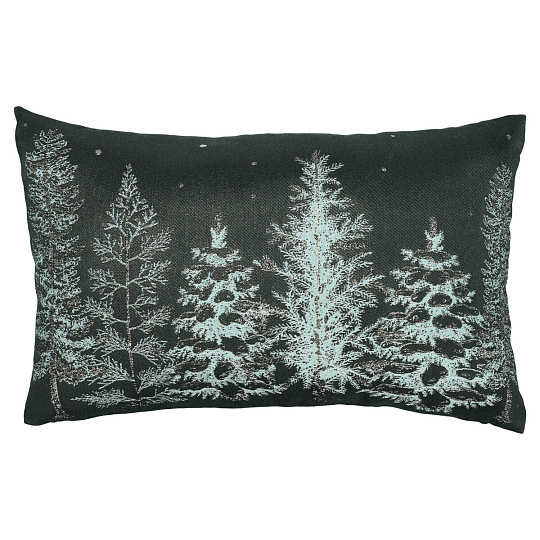 Polštář s výplní - zasněžené stromy, polyester a bavlna, 50 x 30 cm Polštář s výplní - zasněžené stromy, polyester a bavlna, 50 x 30 cm