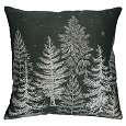 Polštář s výplní - zasněžené stromy, polyester a bavlna, 45 x 45 cm