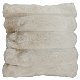 Polštář s výplní - umělá kožešina, 100% polyester, khaki, 45 x 45 cm