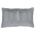 Polštář s výplní - umělá kožešina, vánoční, šedý, 100% polyester, 50 x 30 cm