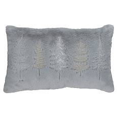Polštář s výplní - umělá kožešina, vánoční, šedý, 100% polyester, 50 x 30 cm Polštář s výplní - umělá kožešina, vánoční, šedý, 100% polyester, 50 x 30 cm