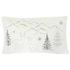 Polštář s výplní - umělá kožešina, zimní, bílo-zelený, 100% polyester, 50 x 30 cm Polštář s výplní - umělá kožešina, zimní, bílo-zelený, 100% polyester, 50 x 30 cm