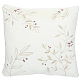 Polštář s výplní - umělá kožešina, bílý s větvičkami, 100% polyester, 45 x 45 cm