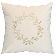 Polštář s výplní - s věncem, béžový, 100% polyester, 45 x 45 cm