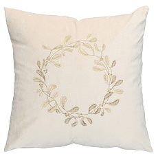 Polštář s výplní - s věncem, béžový, 100% polyester, 45 x 45 cm Polštář s výplní - s věncem, béžový, 100% polyester, 45 x 45 cm