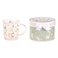 Hrnek malovaný - porcelán, dárková dóza, motiv rozkvetlé louky