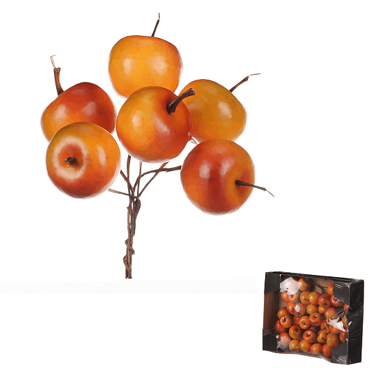 Jablíčka na drátku - umělá, oranžová, cena za balení (36 ks) Jablíčka na drátku - umělá, oranžová, cena za balení (36 ks)
