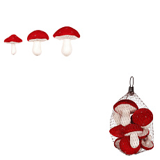 Houba umělá - klobouk s látkou, červená, cena za balení (10 ks) Houba umělá - klobouk s látkou, červená, cena za balení (10 ks)