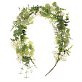 Girlanda umělá - 150 cm, zeleň a bílé květy